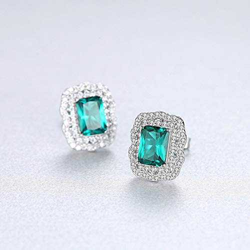 Boucle d'oreille émeraude cadeau de mariage idéal en argent 925
