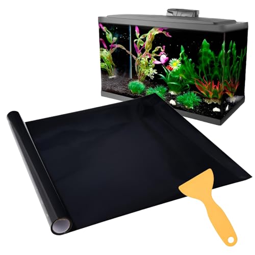 ZERONOWA 水槽 バッグスクリーン バックグラウンド 水槽用背景シート フィルム 黒 2m (40cm)