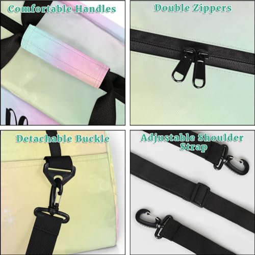 Custom Dance Bag Gymnastics Bag for Girl, Personalized Duffel Bag Sport Gym Bag Carry On Weekender Travel Bag Gift for Girl Colorful Crown Ballet Dress24