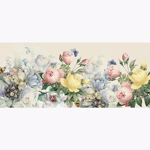 Peinture murale fleurs pour habiller un grand mur vide de salon