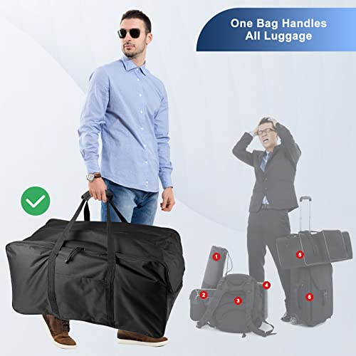 160L Extra Large Travel Duffle Bag, Heavy Duty Duffle Bag, Sports Gym Equipment Bag, Duffle Bag For Traveling & Camping(Black, 32.6-Inch) #TOP2