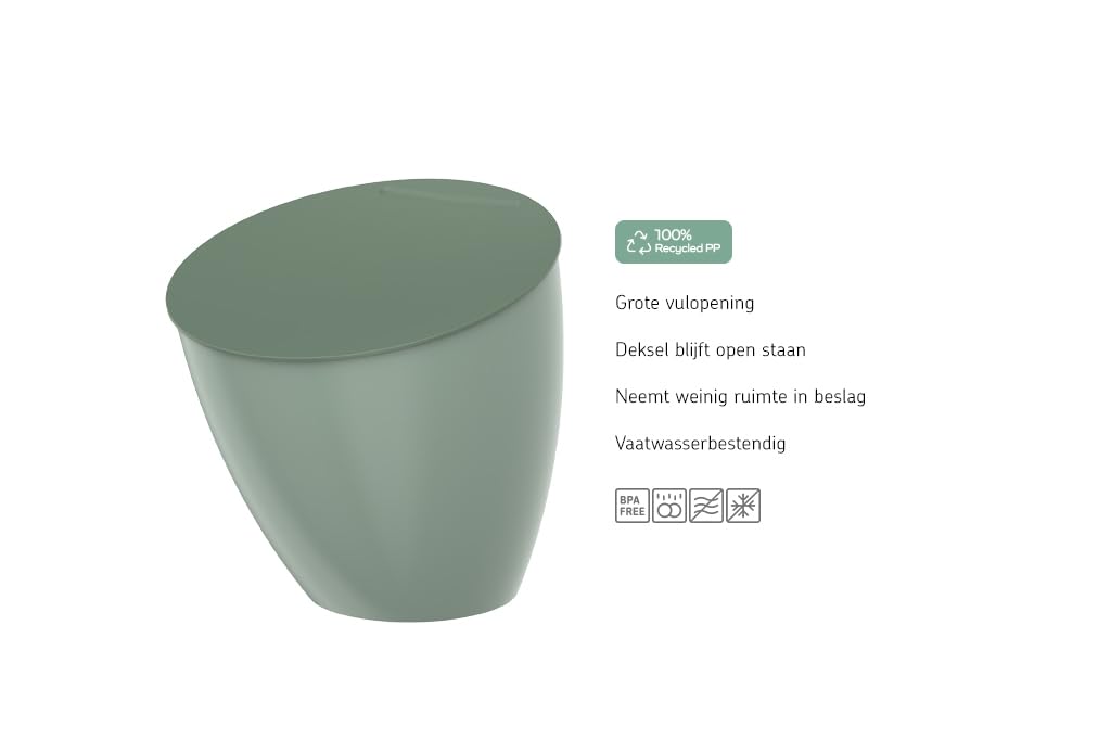 Besuche den Mepal- Mepal - Küchenabfalleimer Calypso - Kleiner Mülleimer mit Deckel - Komposteimer Küche - Ideal für die Küchenorganisation - Küchenhelfer & Spülmaschinenfest - 2200 ml - Nordic black in use
