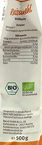 Bauckhof Reismehl Vollkorn, Demeter, 500g