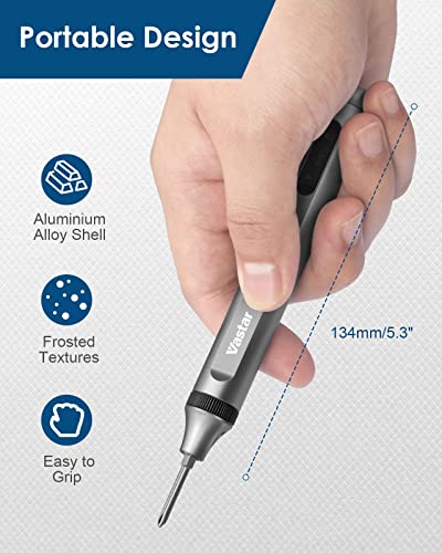 Vastar Präzisions Elektrischer Schraubendreher Set, 52 in 1 Mini Akku Elektroschrauber mit LED-Licht, Magnetische Electric Screwdriver Aufladung für phone, Spielkonsole, Kamera, Uhr, Laptop – Bild 8