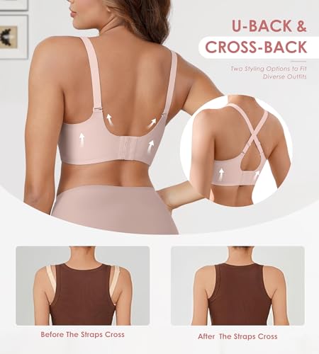 Image of DEANGELMON Bras for Women No Underwire Wireless Push Up Bras - Seamless Full Coverage Bralettes Comfortable Everyday Bra