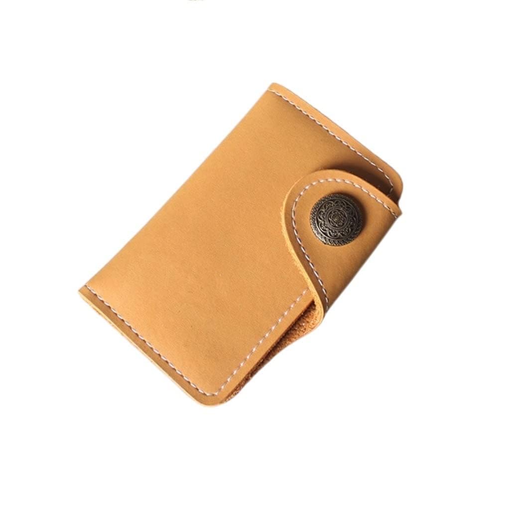 Leather Key Case, Snap Closure Two-Ply Cowhide Leather, Leather Keychain Key Wallet Organize Keys, Credit Cards, Banknotes, Mini Unisex Key Case Wallet, Key Holder, Key Case Leather 6 Key Holder