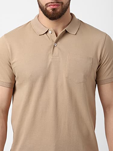 Image of UrbanMark Men Cotton Blend Solid T-Shirt