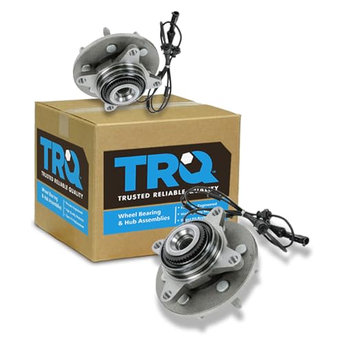 TRQ 2 Piece Front Wheel Bearing & Hub Assembly Set 4WD Compatible with 2000-2006 Ford Expedition Lincoln Navigator