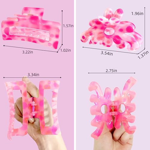 Hair Clips for Women,6PCS Big Flower Claw Clips for Thick Thin Hair,Strong Hold Cute Hair - image 6