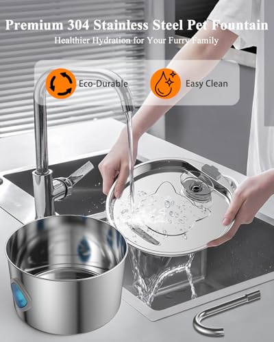 Fuente de Agua para Gatos 3.2L Acero Inoxidable miniatura 4