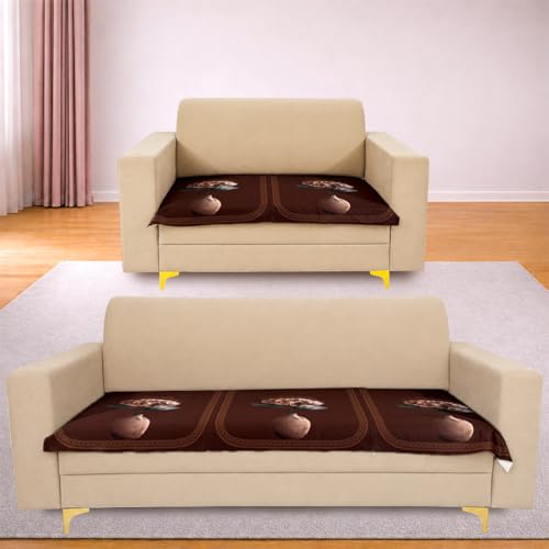 Image of Homerz Premium 'Luxe Series' Holland Velvet Sofa Cover | Smooth Finish | Anti-Skid Fleece Backing | Soft Touch Couch Protector for Living Room (Vase, 5 (3+2) Seater, Only Seat Cover)