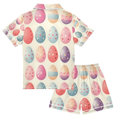 senya Watercolor Gradient Egg Satin Summer Pajama Sets Silk Short Sleeve Button Down Sleepwear2