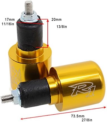 Miniatura 2 de FXCNC Tapones deslizantes para manillar de motocicleta de carreras, compatible con Yamaha YZF R1 1998 1999 2000 2001 2002 2003 2004 2005 2006 2007