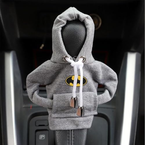 Image of MOONSHINE Car Gear Shift Hoodie | Car Shifter Funny Sweater Superhero Theme Hoodie for Gearshift | Car Shifter Protector Decoration Accessories (Black) (Grey)