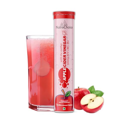 Image of Apple Cider Vinegar 15 Effervescent Tablet with mother for weight loss, Added Vit B6, B12 & Pomegranate Extract, Weight management & Gut Health