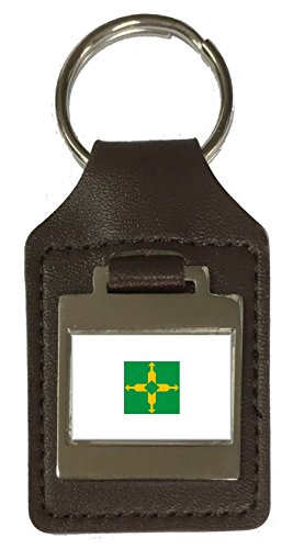Porte-clés en cuir gravé drapeau Brésil, accessoire chic fait pour durer