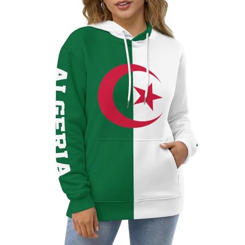 Sweat avec badge drapeau de l'Algérie imprimé tendance - 4