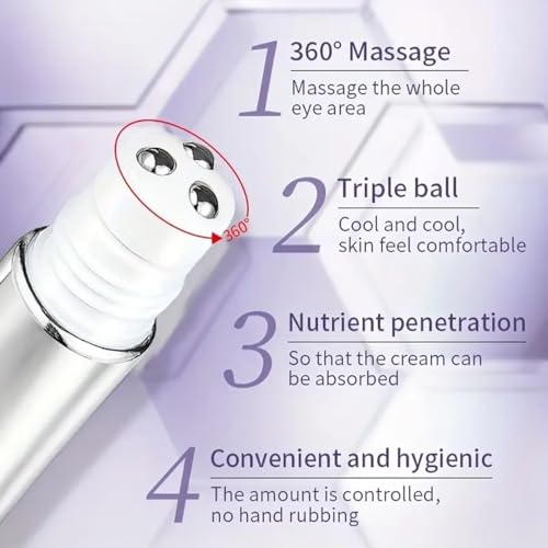 Eye Cream, Anti-Wrinkle Anti-Aging Wrinkle-Smoothing Roll-On Eye Cream, Eye Serum for Dark Circles and Puffiness, Fine Lines, Wrinkles, Tighten Eye Skin 20g - Image 7