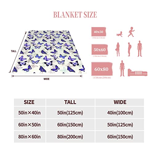 Butterflies Throw Blanket Lightweight Warm Flannel Fleece Blankets Cozy Soft Air Conditioning Blanket Gift For Women Men Girls Boys 60"X50" #TOP4