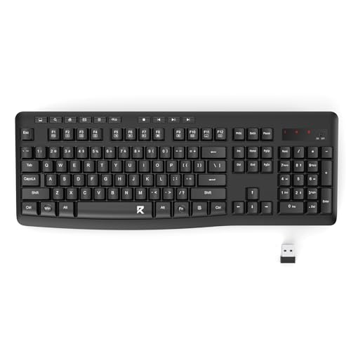 Redragon Wireless Keyboard, 2.4G Full-Sized Ergonomic...