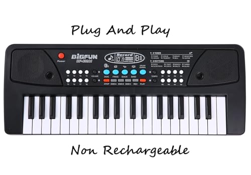 Image of Kammateswara 37 Keys Kids Piano Keyboard with Mic | 37 Keys, 8 Rhythms, 8 Tones & 6 Demo Songs | Musical Piano Toy for Boys & Girls | Educational & Recording Keyboard for Beginners | Plug and Play