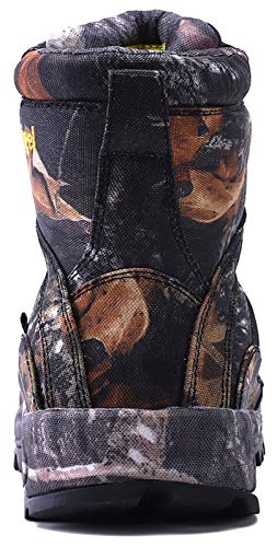 Cungel Men's Hunting Boot 8-Inch Camouflage Timber Waterproof Hunter Shoes Forest Boots Jungle Anti-Slip Lightweight Breathable Durable Fishing Hiking Working Field Hunting(Black Camo,9.5) #TOP1