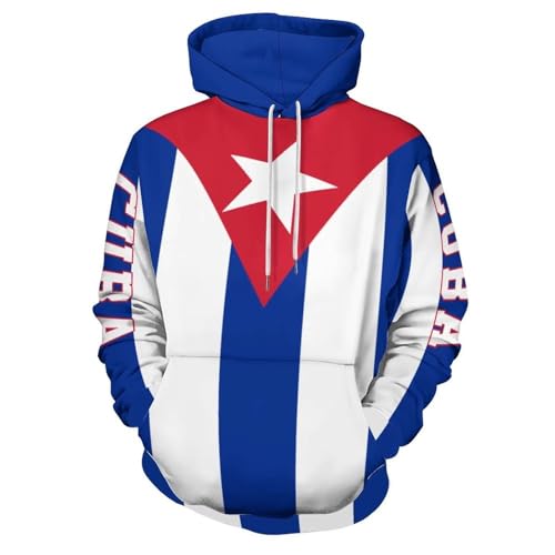 Pull drapeau Cuba à manches longues idéal pour les vacances d'été