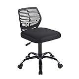 IlGruppone Sedia Ufficio Ergonomica Senza Braccioli, Altezza Regolabile, Schienale Traforato Traspirante, Seduta Imbottita Comfort, Base con Ruote 360°, Portata 150 kg