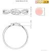 Angara Diamond Infinity Twist Three Stone Bypass Ring in Sterling Silver/14K Solid Gold/Platinum | Natural Diamond Side Stone Ring for Women | April Birthstone Jewelry Gift