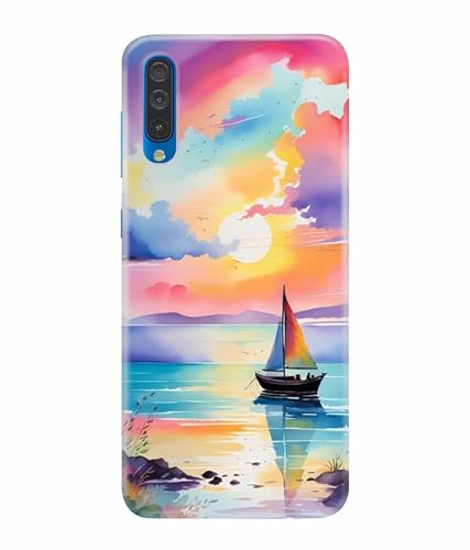 Image of Printed Hard Back Case Cover & Compatible for Samsung Galaxy A50 / Samsung A50S / Samsung A30S | Vector Ship Nature Art (Multicolor) - D1209
