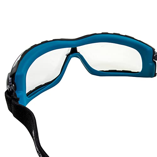 2 Pairs Of Global Vision Sunn Up Motorcycle & Safety Goggles Ansi Z87.1 Scratch-Resistant Anti-Fog Clear & Smoke Lenses (Blue-Smoke/Blue-Clear) #TOP6