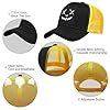 Enwokran Baseball Cap Mens Quirky Bizarre Embroidery Hats Unisex, Hip Hop Trucker Caps Adjustable Mesh Back UPF 50+ UV Protection Summer Sun Hat Sports Cap (A_Black Yellow) #2