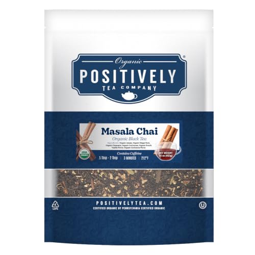 Image of Positively Tea, Organic Masala Chai Black Tea, Loose Leaf, 16 Ounce