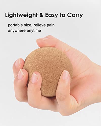Cork Massage Ball, High Density Fine Particles Massage Ball For Deep Tissue Muscle Massage, Myofascial Release, Trigger Points, And Yoga Therapy, 2.5 Inch Lightweight Lacrosse Massage Ball #TOP5