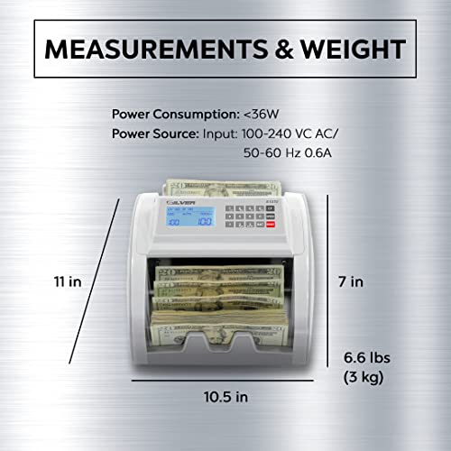 New Silver By Accubanker S1070 Compact Bill Counter With Uv/Mg/Ir/Dd Counterfeit Detection - Money Counting Capabilities Of Up To 1,500 Bills Per Minute #TOP6