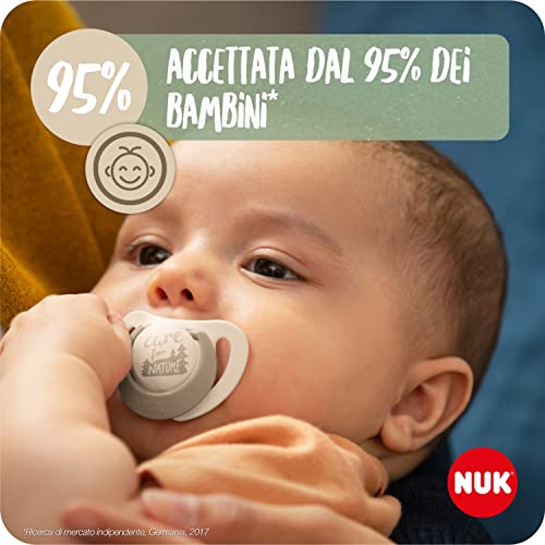 Nuk Ciuccio Per Bambini, 0-6 Mesi, Succhietti Di Gomma Sostenibili, Oltre Il 98% Di Materie Prime Naturali, Beige, 2 Pezzi - 4