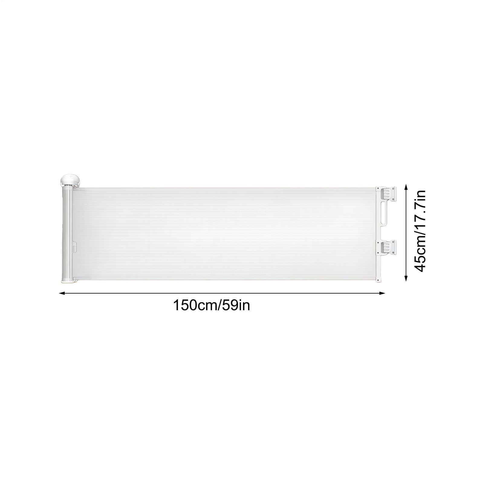 Barrera Perro Retráctil - Reja Seguridad Baja 45 cm, Malla estensibile 150 cm, Protector Puerta Aluminio, Escaleras Enrollable | Para Cachorro Mascota Pequeña
