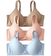 [ニッセン] ブラジャー ハーフトップ セット 3枚組 ノンワイヤー モールド 綿混 フロントホック レディース