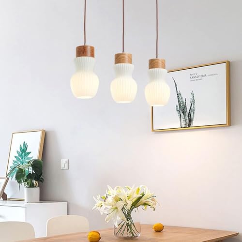 Suspension en bois moderne pour îlot de cuisine et repas convivial - 5