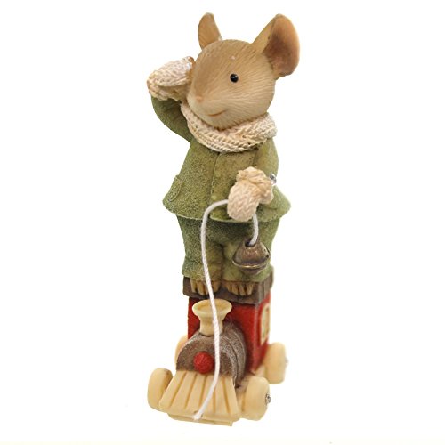 Enesco Heart of Christmas Mouse on Toy Train Figurine, 2.36-Inch