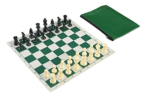 Combo de Ajedrez para Análisis - Juego de Ajedrez con Tablero de Vinilo y Piezas de Plástico (Verde) miniatura 1