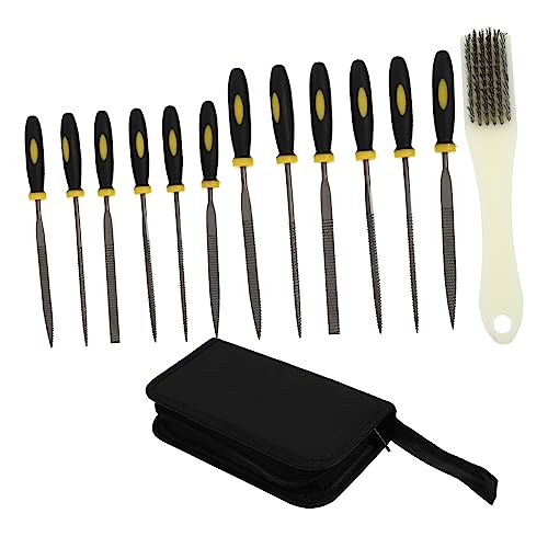 HOLIDYOYO Ergonomic Non-slip Handle Woodworking File Set 2 Sets Sharpening Grobet Files Precision Tool Long-lasting Performance