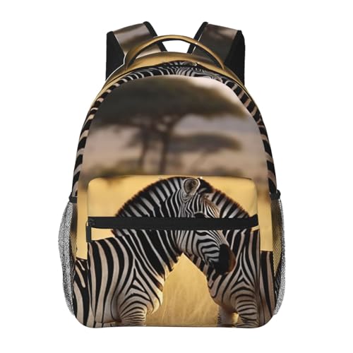 Casual Backpack for Women Men Africa Grassland Zebra Lightweight Daypack Large Capacity Nurse Bag
