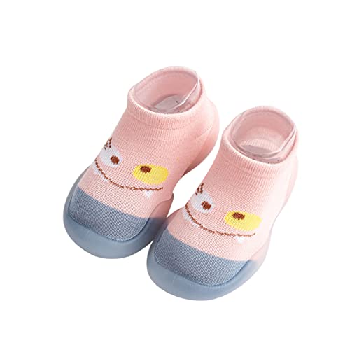 Generisch Calcetines para bebé y niña, zapatos para niños pequeños, calcetines de piso, antideslizantes, zapatos de flores, Rosa., 25 EU