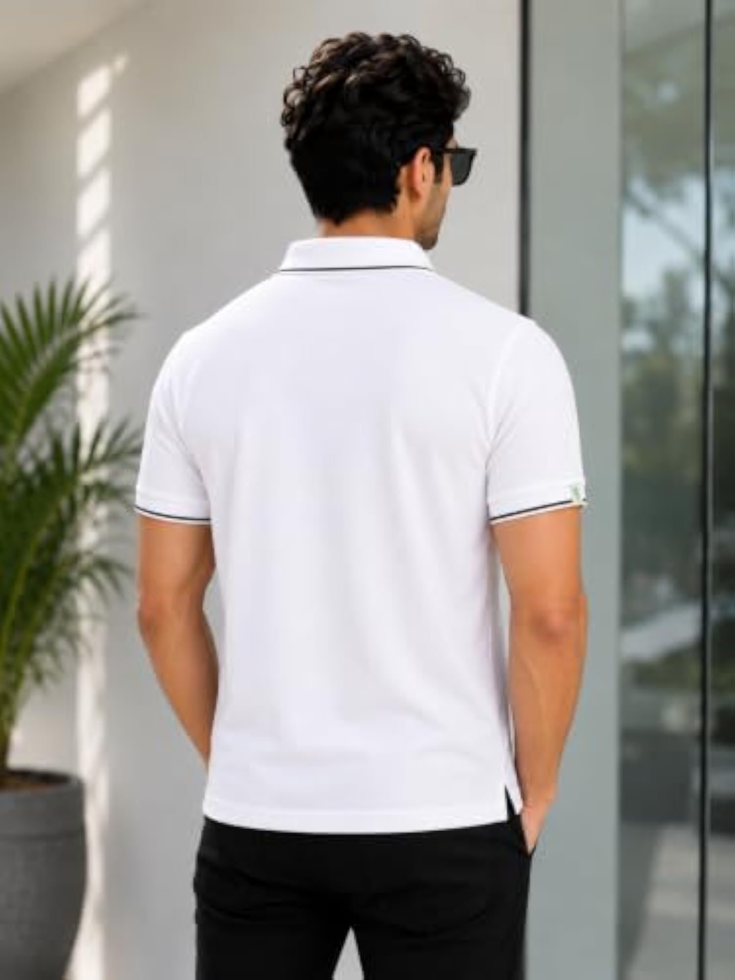 Cotton Half Sleeve Solid Collar Polo T-Shirt for Summer Wear