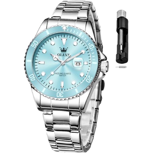 Image of OLEVS Womens Watch Classic Dress Number Female Watches for Ladies Analog Quartz Stainless Steel Waterproof Luminous Day Date Two Tone Easy to Read Wristwatch