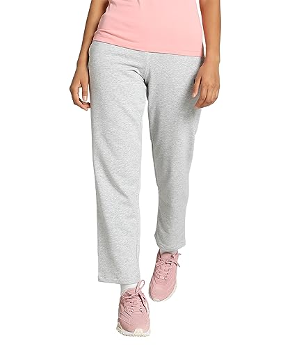 Image of Puma Women Cotton Solid Regular Track Pants for Lounging, Travel, Or Light Activity