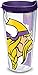 Tervis NFL Minnesota Vikings Colossal Wrap Tumbler with Royal Purple Travel Lid, 24 oz, Clear