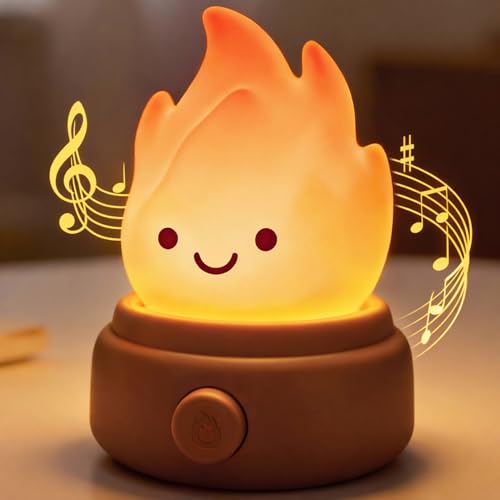 Tarinks Campfire Night Light with 6 White Noise, Flame Lamp Halloween Decor
