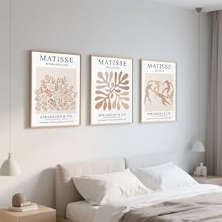PWAAHDC Lot de 3 Tableaux Décoration Murale Salon et Chambre – Affiches Matisse, Posters et Arts Décoratifs, Toile Décoration Murale Bohème 30x40 cm